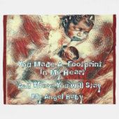 Voetafdruk in mijn hartelietje, fleece deken (Voorkant (Horizontaal))