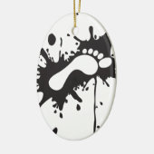 voetafdruk in rommelige vlek keramisch ornament (Links)