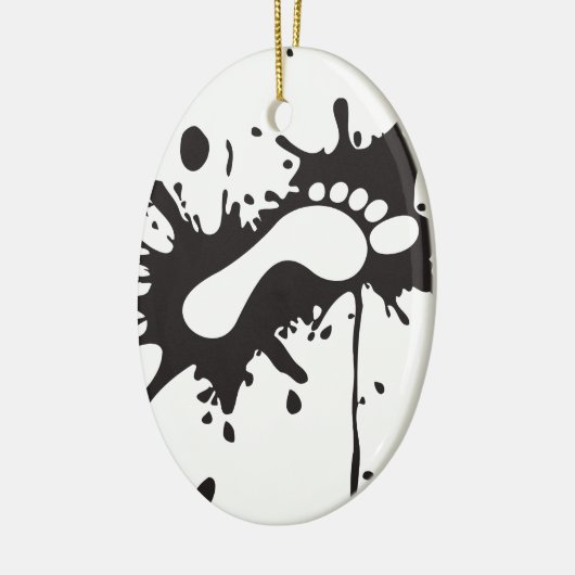 voetafdruk in rommelige vlek keramisch ornament (Links)