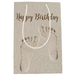 Voetafdruk in strandzand medium cadeauzakje