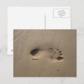 Voetafdruk in zand briefkaart (Voorkant / Achterkant)