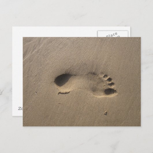 Voetafdruk in zand briefkaart (Voorkant / Achterkant)