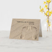 Voetafdruk in zand denken aan jou kaart (Gele Bloem)