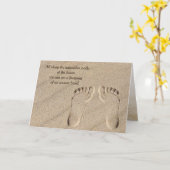 Voetafdruk in zand denken van je kaart (Gele Bloem)