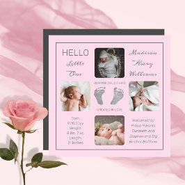 Voetafdruk Magnetic Photo Birth Notice