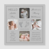 Voetafdruk Magnetic Photo Birth Notice (Voorkant)