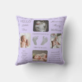 Voetafdruk Meerdere foto Lavender Birth Keepomwill Kussen (Achterkant)