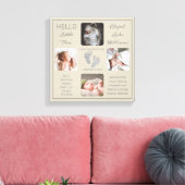 Voetafdruk Meerdere foto's Greige Birth Keepomwill Canvas Afdruk (Insitu (Woonkamer))