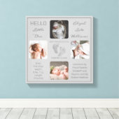 Voetafdruk meerdere foto's grijs canvas afdruk (Insitu (Houten vloer))