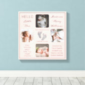 Voetafdruk meerdere foto's met dubbelzinnige geboo canvas afdruk (Insitu (Houten vloer))