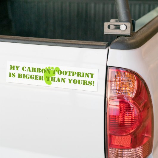 voetafdruk, mijn koolstofvoetafdruk is groter dan  bumpersticker (Op Truck)