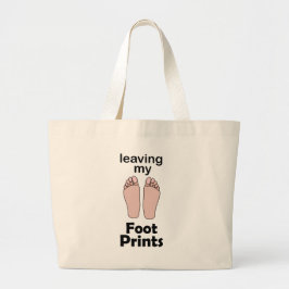 Voetafdruk Mijn voetsporen Inspirerend Grote Tote Bag