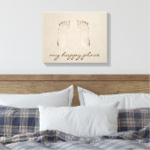 Voetafdruk op blote voeten in Zand Canvas Afdruk (Insitu (Slaapkamer))