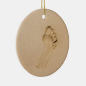 Voetafdruk op het strand keramisch ornament (Rechts)