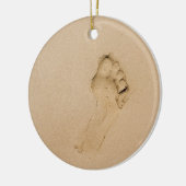 Voetafdruk op het strand keramisch ornament (Links)