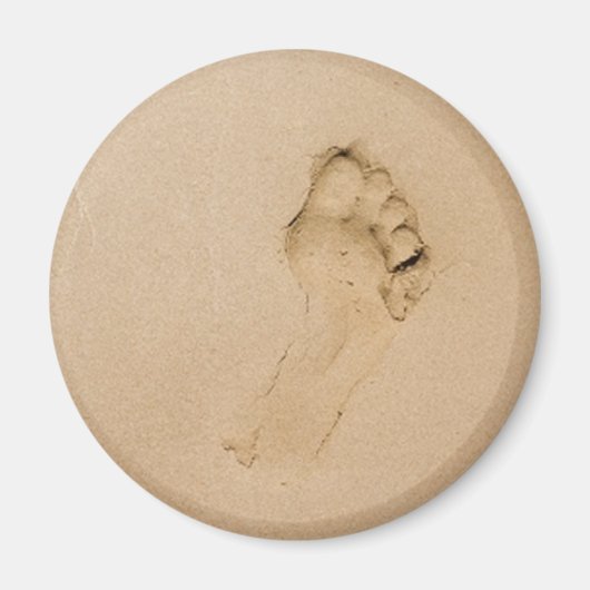 Voetafdruk op het strand magneet (Voorkant)