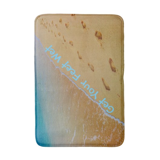 Voetafdruk op Sandy Tropical Beach Shore Badmat (Voorkant Verticaal)