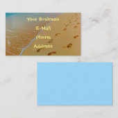 Voetafdruk op Sandy Tropical Beach Shore Visitekaartje (Voorkant / Achterkant)