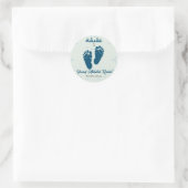 Voetafdruk Pasgeboren Baby Jongen Moslim Aqiqah Aq Ronde Sticker (Tas)