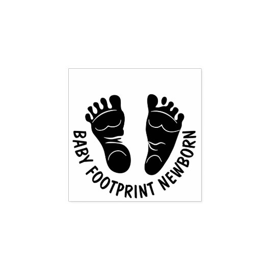 Voetafdruk Pasgeboren Baby Rubberstempel (Afrduk)