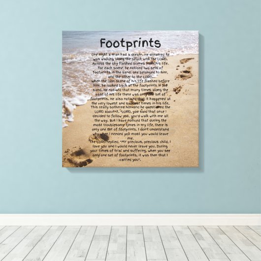 voetafdruk Prayer Biblical Sand Canvas Wall Art (Insitu (Houten vloer))