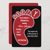Voetafdruk Rode verjaardag op zwart Kaart (Voorkant / Achterkant)