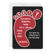 Voetafdruk Rode verjaardag op zwart