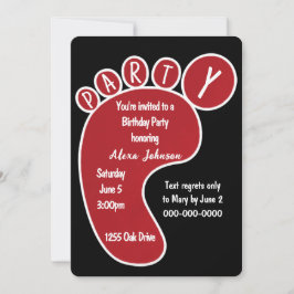 Voetafdruk Rode verjaardag op zwart Kaart