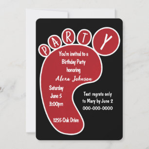 Voetafdruk Rode verjaardag op zwart Kaart