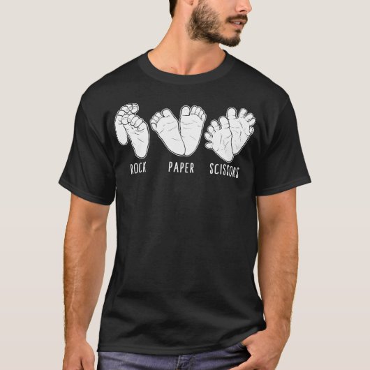 Voetafdruk Shirt, Rock Paper Scissors Baby T-shirt (Voorkant)