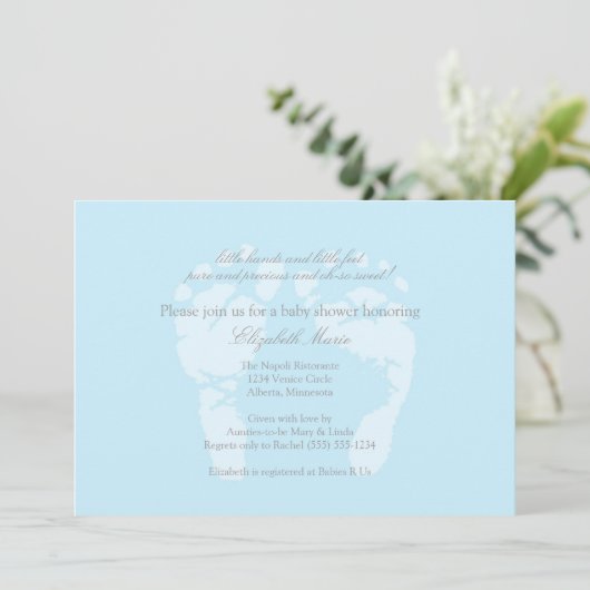 Voetafdruk Uitnodiging of Aankondiging (Staand voorkant)