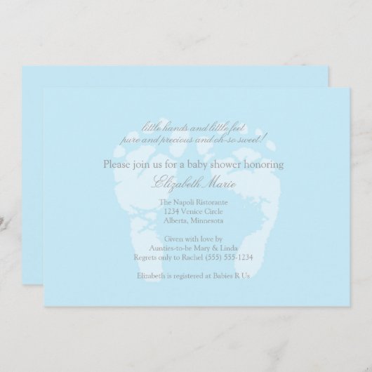 Voetafdruk Uitnodiging of Aankondiging (Voorkant / Achterkant)