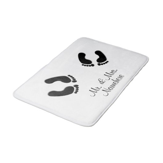 Voetafdruk van bride en Groom Badmat (Gekanteld)