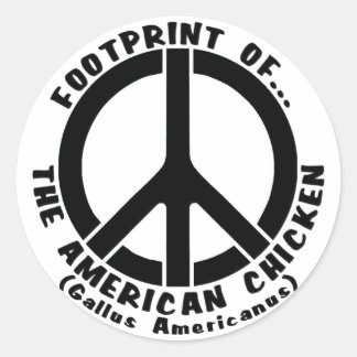 Voetafdruk van de American Chicken (Stijl 1) Ronde Sticker