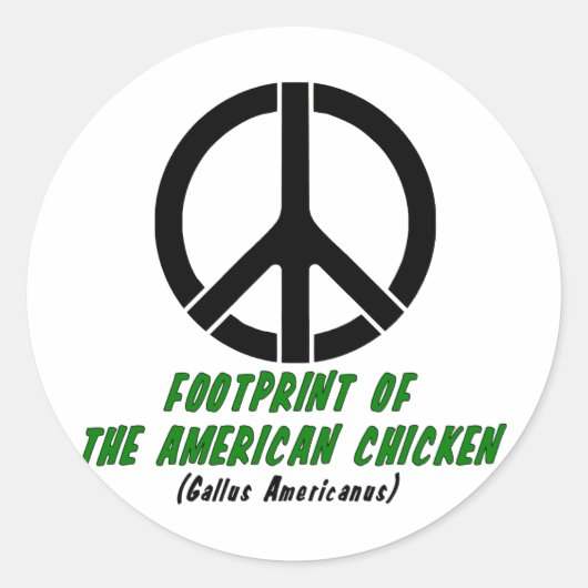 Voetafdruk van de American Chicken (Stijl 2) Ronde Sticker (Voorkant)