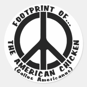 Voetafdruk van de Amerikaanse kip (stijl 1) Ronde Sticker