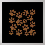 voetafdruk van honden voor muren poster (Voorkant)