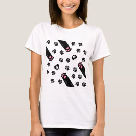 Voetafdruk van kat t-shirt