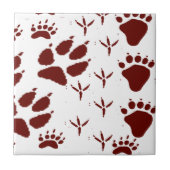 Voetafdruk van tracker-dieren tegeltje (Voorkant)