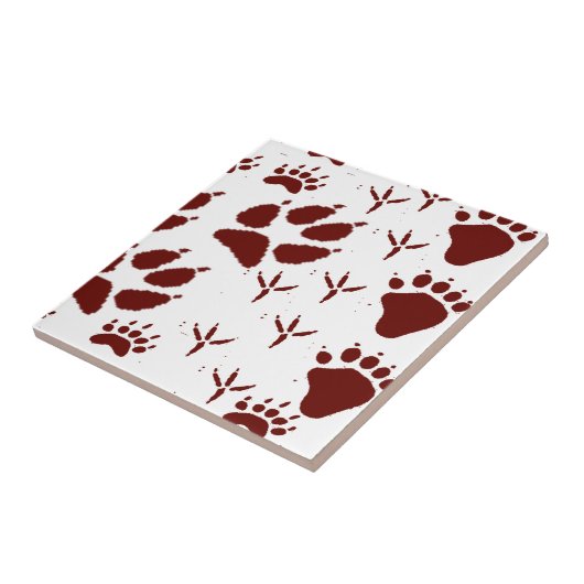 Voetafdruk van tracker-dieren tegeltje (Zijkant)
