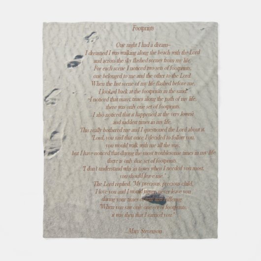 Voetafdruk vlooiendeken fleece deken (Voorkant)
