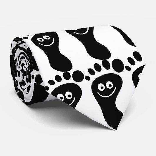 Voetafdruk, voetafdruk, voetafdruk, voetafdruk, fo stropdas (Opgerold)