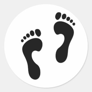 Voetafdrukken 2 ronde sticker