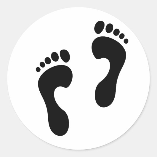 Voetafdrukken 2 ronde sticker (Voorkant)