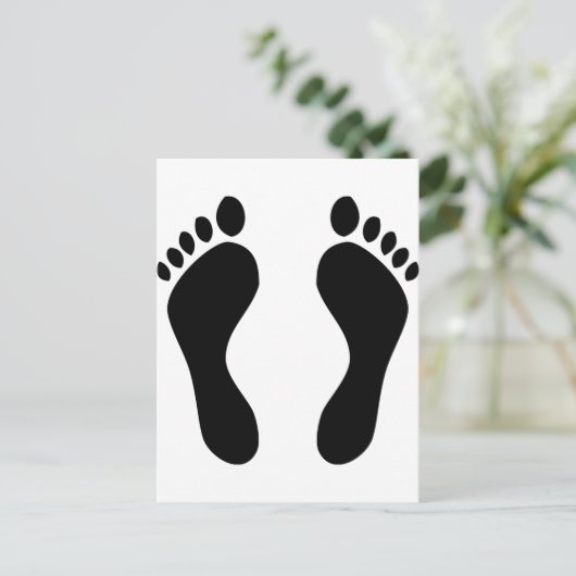 voetafdrukken briefkaart (Staand voorkant)