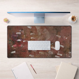 Voetafdrukken, een gelprint abstract bureaumat