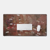 Voetafdrukken, een gelprint abstract bureaumat (Keyboard & Muis)