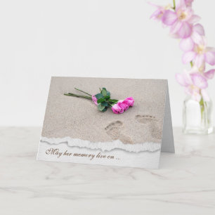 Voetafdrukken en Rozen op zand Kaart