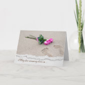 Voetafdrukken en Rozen op zand Kaart (Voorkant)