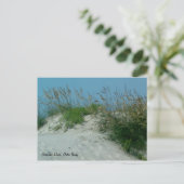 Voetafdrukken en Sand Dunes, Okracoke Island, NC Briefkaart (Staand voorkant)